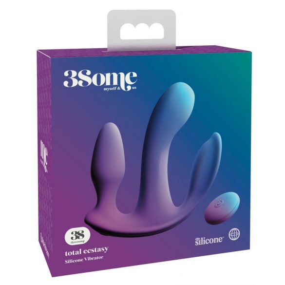 3Some Joie Totale - Triple Vibromasseur Rechargeable et Radio (Violet)