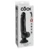 King Cock 9 - vibrator flexibil cu ventuză (26 cm) - negru