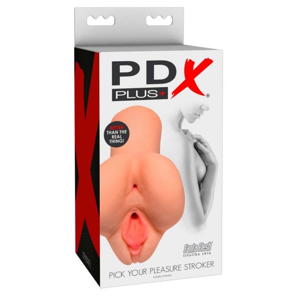 PDX Wähle Deinen Vergnügen Masturbator - 2in1 realistischer Masturbator (natur)