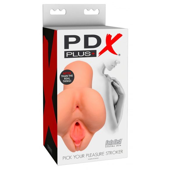 PDX Kies jouw genot Stroker - 2in1 realistische masturbator (natuurlijk)