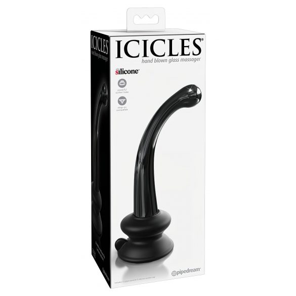 Icicles No. 87 - Black Glass G&P-Spot Dildo