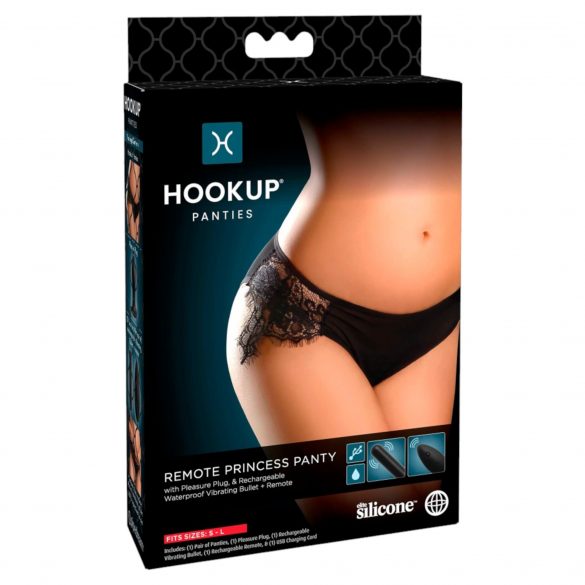 HOOKUP Printsessipüksikud - akuga, vibreeriv püksikomplekt (must)