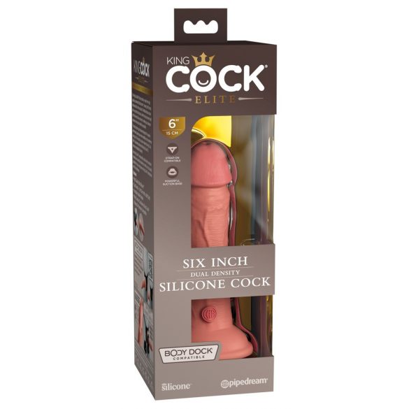 King Cock Elite 6 - iminapaga, elutru dildo (15cm) - naturaalne