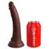 King Cock Elite 7- Saugnapffuß, realistischer Dildo (18cm) - Braun