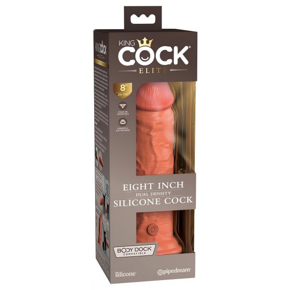 King Cock Elite 8 - sugfotdildo (20 cm) - mörk natur