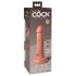 King Cock Elite 6 - připínací, realistický vibrátor (15 cm) - přírodní