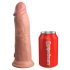 Dildo Siliconico Realistico King Cock Elite con Base a Ventosa e Vibrazione (20cm) - Colore Naturale