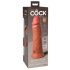 King Cock Elite 8 - realistični vibrator s vakuumom 20 cm (tamno prirodni)