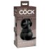 King Cock Elite Crown Jewels - Testicule Vibrant, Extension Pénis (Noir)