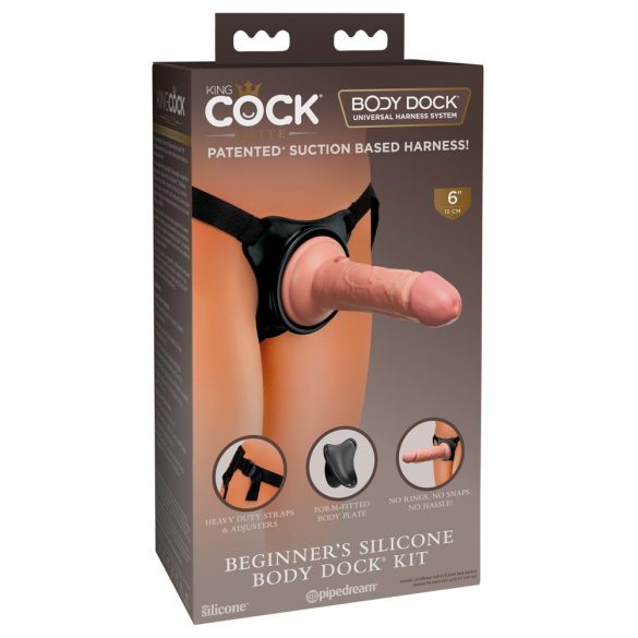 King Cock Elite pentru începători - dildo cu atașare (natural)