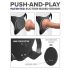 Body Dock G-Punkt Pro - akkubetriebener, funkgesteuerter Strap-on-Bodysuit (schwarz)