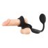 Rebel - inel pentru penis și testicule cu vibrator anal (negru)