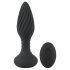 Vibrator anal cu rotație și bile, fără fir - negru (ANOS)