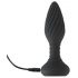 ANOS - Rechargeable, Radio-Controlled, Rotating Beaded Spiral Anal Vibrator (Black)