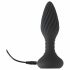 Vibrator anal cu rotație și bile, fără fir - negru (ANOS)