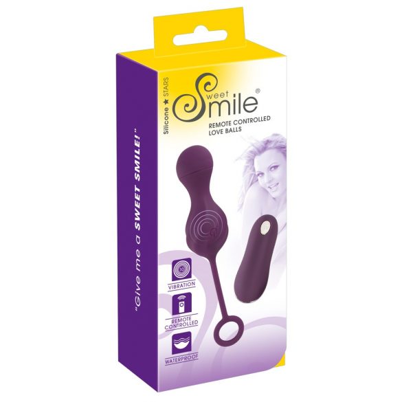 SMILE RC Vibrating Love Eggs - rechargeable, wireless (purple)