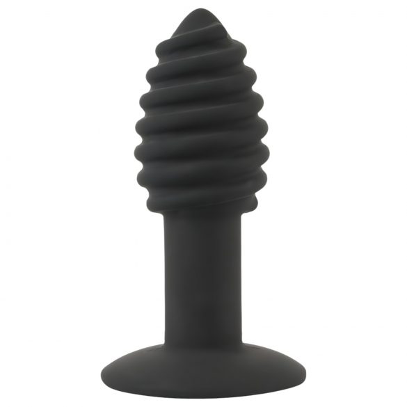 Black Velvet Twist - Rechargeable Silicone Anal Vibrator (Black)