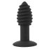 Black Velvet Twist - Rechargeable Silicone Anal Vibrator (Black)