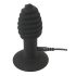 Black Velvet Twist - Rechargeable Silicone Anal Vibrator (Black)