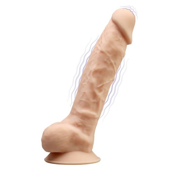 Silexd 8 - fleksibilni, ljepljivi vibrator za testise - 20 cm (prirodni)