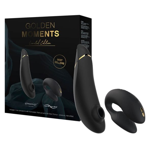 Womanizer Golden Moments - Airwave Clitoral Vibrator Set (čierny)