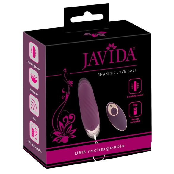 Javida Shaking Love - ou vibrator cu radio și pulsații (lila)