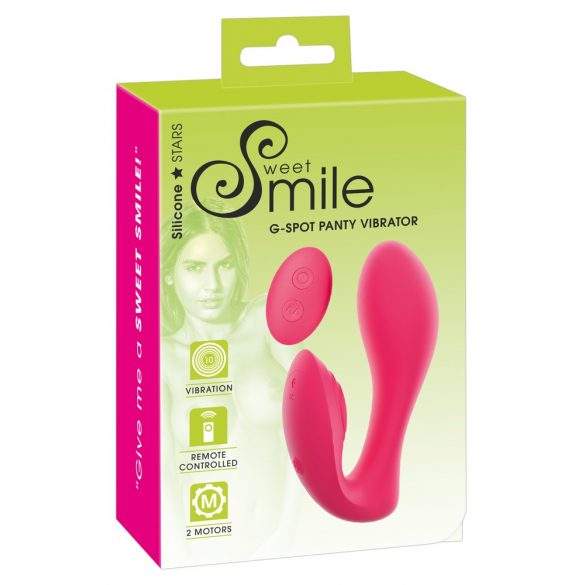 SMILE Panty - επαναφορτιζόμενος, ραδιοφωνικός 2σε1 δονητής (ροζ)