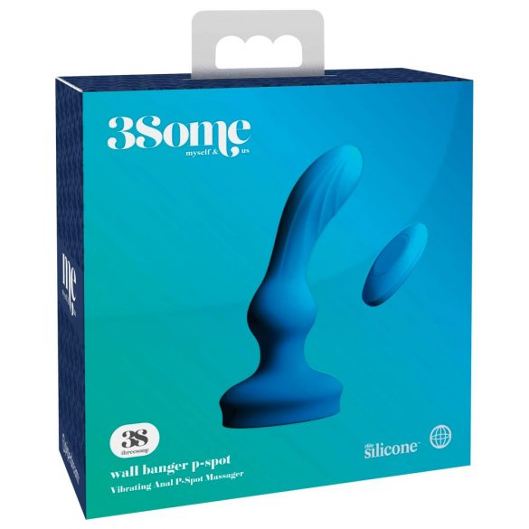 3Some Wall Banger P-Spot - vibromasseur prostatique rechargeable avec télécommande (bleu)