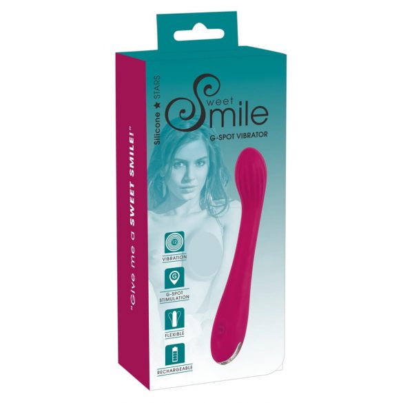 SMILE G-Punkt - akkuladbarer, gerippter G-Punkt Vibrator (lila)