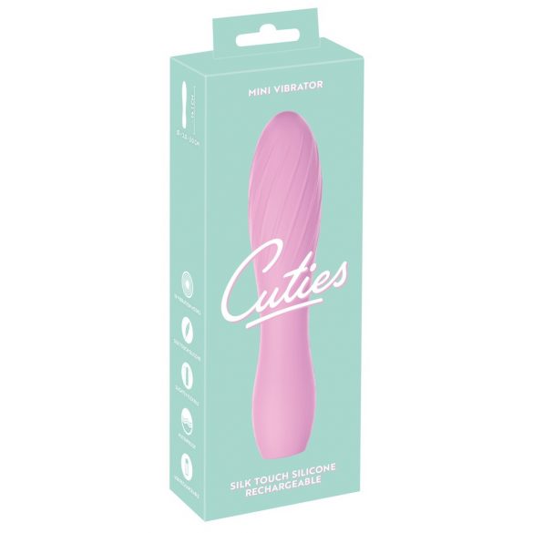 Cuties Mini 3 - akumulatora, ūdensizturīgs, rievots vibrators (rozā)