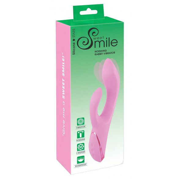 Vibrator SMILE - cu acumulator și braț pentru clitoris, roz