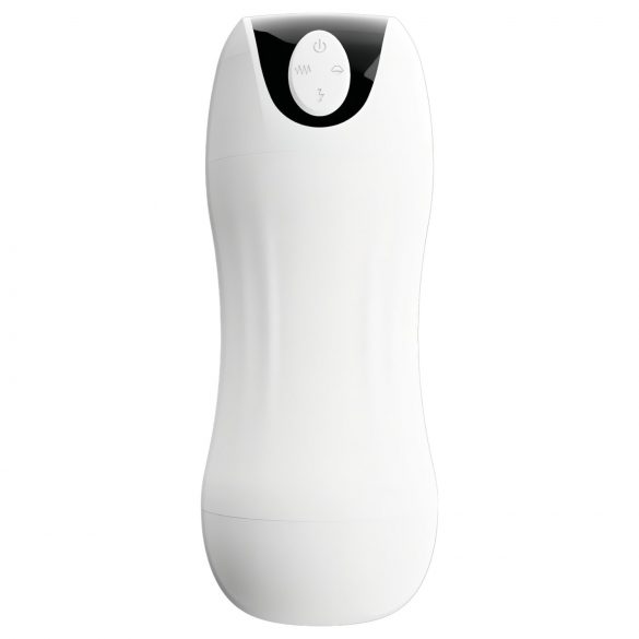 STROKER - Rechargeable Suction Vibrating Masturbator (White)