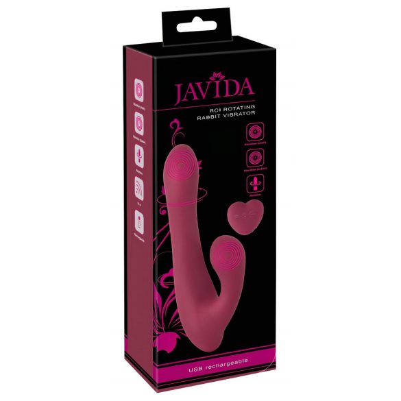 Javida - vibrateur rotatif radio avec bras clitoridien (rouge)