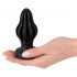 ANOS - īpaši mīksts, rievots anālais dildo - 5cm (melns)