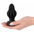 ANOS - superweicher, gerippter Anal-Dildo - 5cm (schwarz)