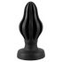 ANOS - super mehak analni dildo z rebri - 7 cm (črn)