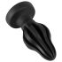 ANOS - Super Soft, Ribbed Anal Dildo - 7cm (Black)