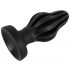 ANOS - ribbed soft anal plug - 7cm (black)