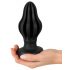 ANOS - super miękkie, prążkowane dildo analne - 7 cm (czarne)