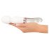 Sceptre Liaison - vibromasseur en silicone-verre à LED rechargeable (transparent-blanc)