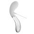 Liaison Curve - Battery Operated LED Vibrator (Transparent-White)