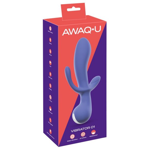 AWAQ.U 1 - uppladdningsbar 3-armad vibrator (lila)