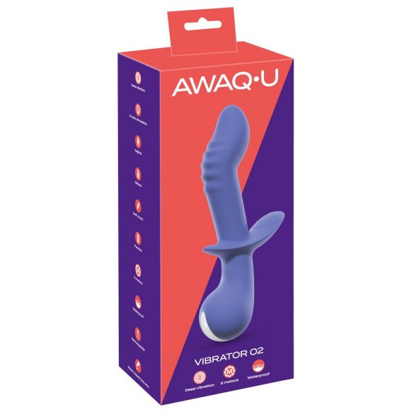 Vibrator G-punct cu 2 motoare și acumulator AWAQ.U 2 (mov)