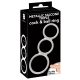 You2Toys - Metal Effect Triple Silicone Cock and Ball Ring (Silver)