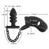 Black Velvet Silicone Penis Cage with Anal Dildo (Black)