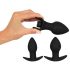 Velours Noir - kit de vibromasseur anal rechargeable - 3 pièces (noir)