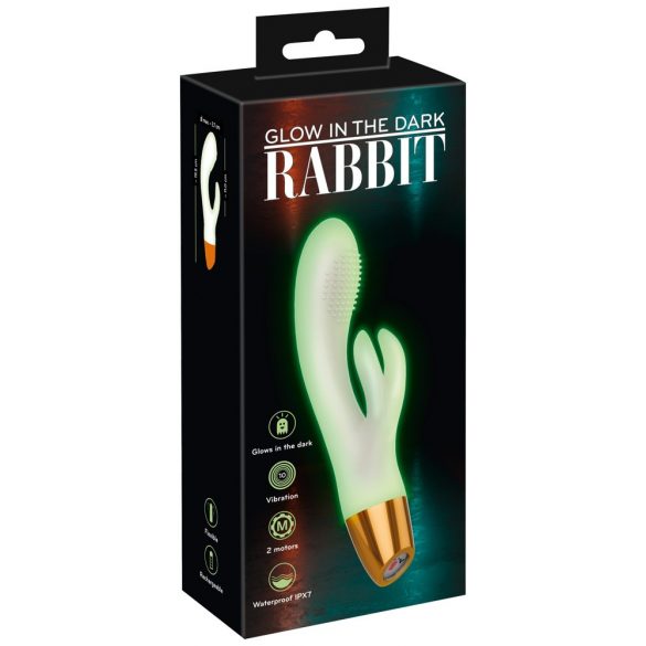 You2Toys Sveti v temi - fluorescenčni vibrator z bodicami (bela)