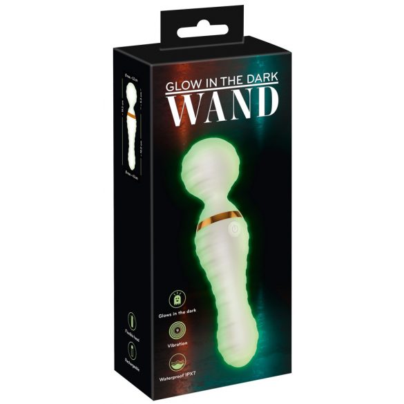 You2Toys Glow in the dark - självlysande massagevibrator (vit)