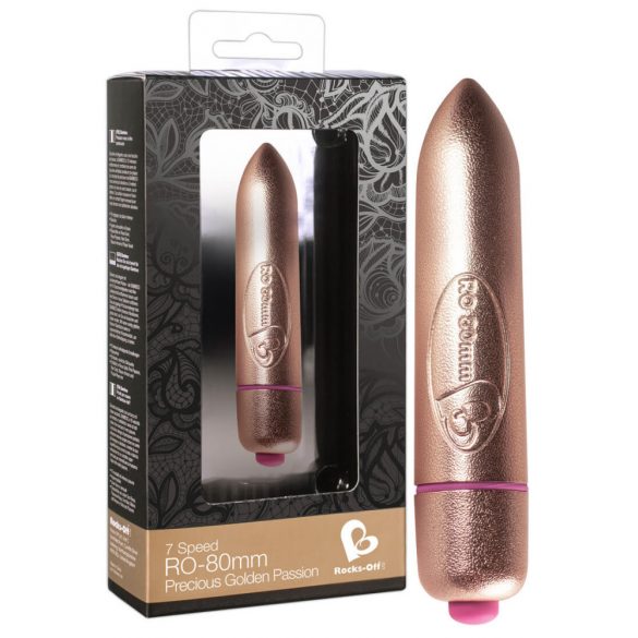 RO-80mm - Kleiner Lippenstiftvibrator (7 Rhythmen) - Gold