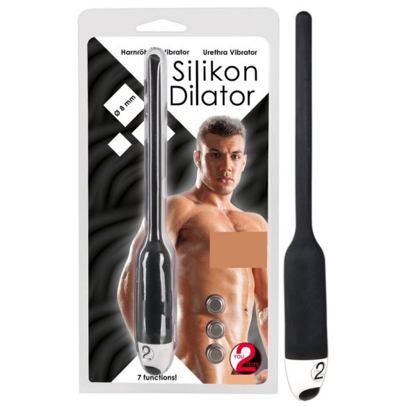 Stimolatore Uretrale in Silicone con Vibrazione "You2Toys" - Nero (8mm)